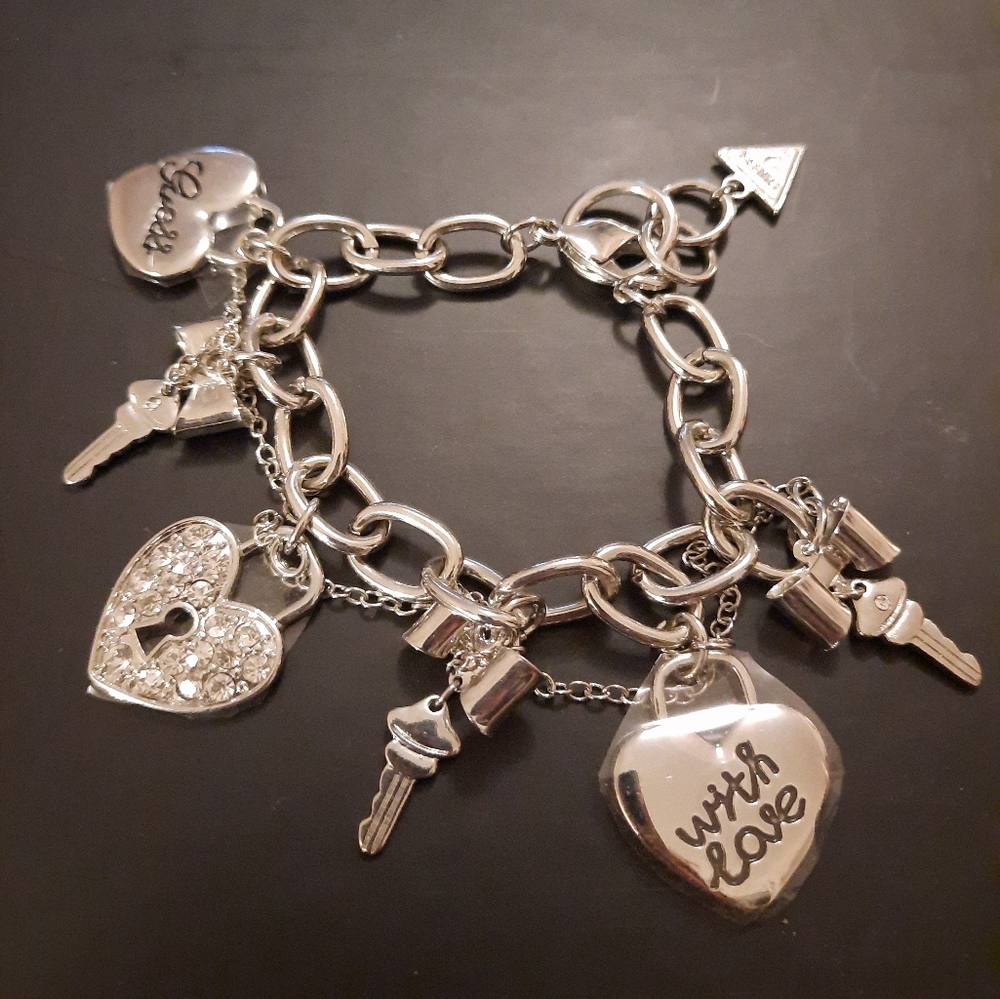 Silver Guess Chain Bracelet